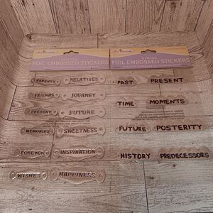 Vintage Miss Elizabeths foil embossed sticker Acid & Lignin Free 2 sealed sheets